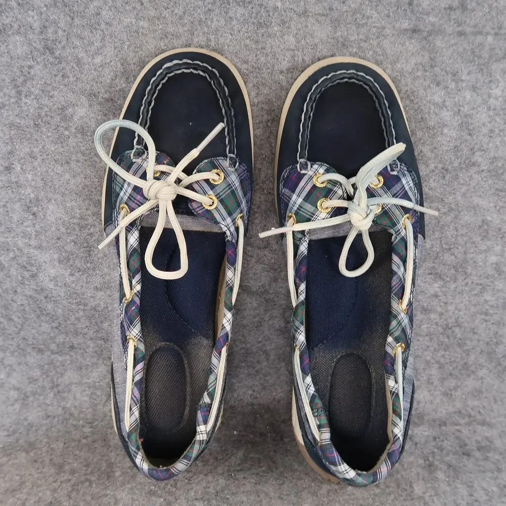 Sperry Shoes Womens 7.5 Slip On Top Sider Boat Sneaker Flats Two Eye Leather